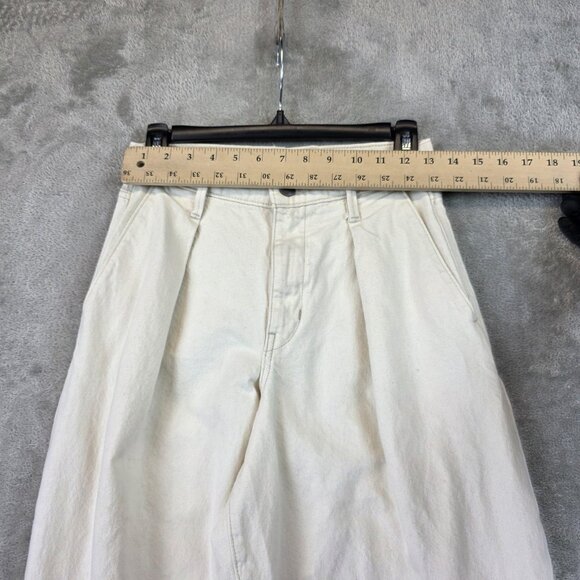 Banana Republic Jeans Womens 26 Ecru High-Rise Relaxed Wide Leg Premium Denim - Picture 2 of 13